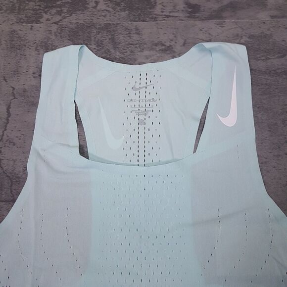 NIKE Dri-FIT ADV AeroSwift Racing Running Singlet Tank Top Mens MEDIUM Jade ice - Picture 3 of 8